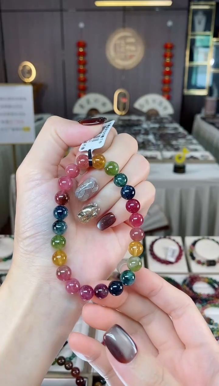 未镶嵌老矿碧玺单圈手串8mm+碧玺dan多样性发货一条1