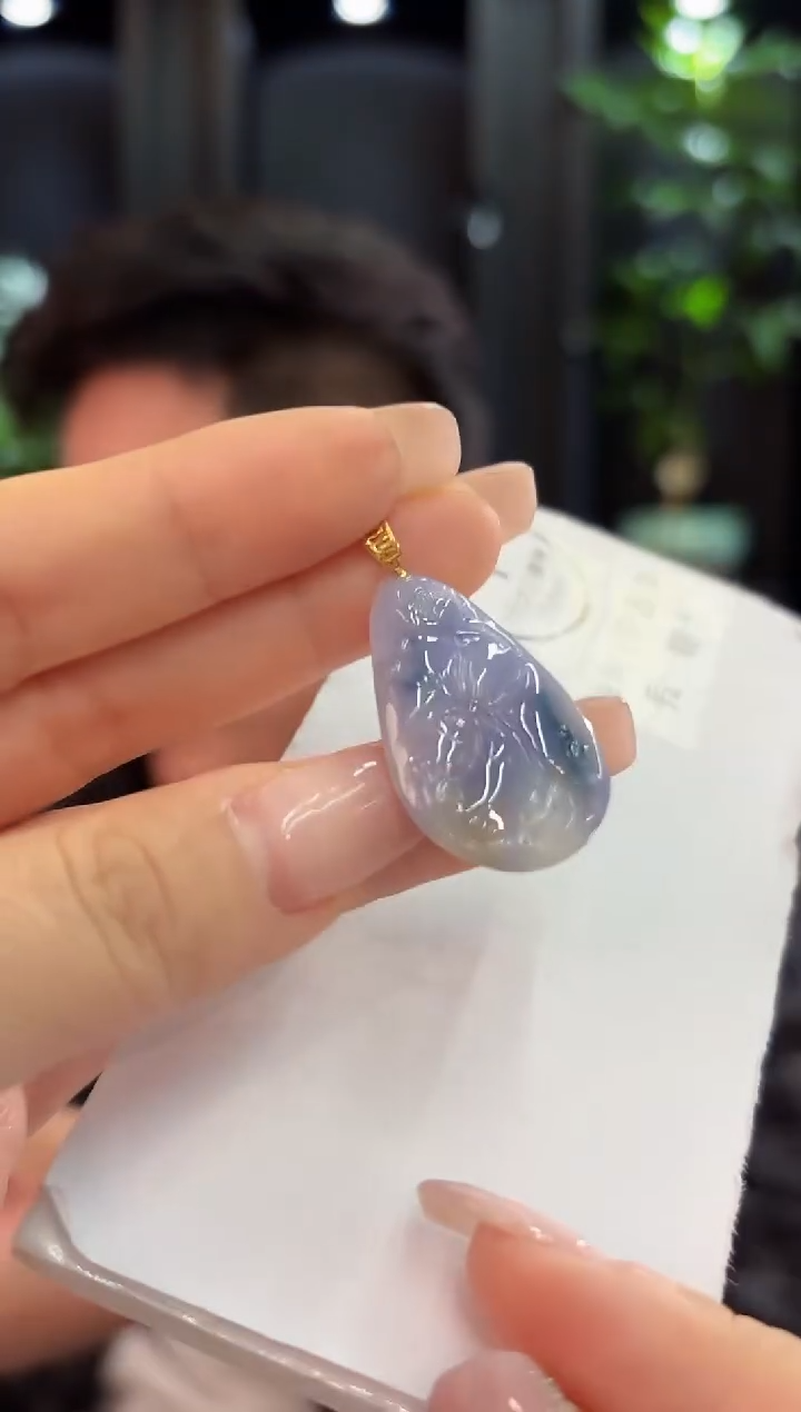 吊坠(不含链)18K金镶嵌翡翠 缅甸A货/支持复检/一件