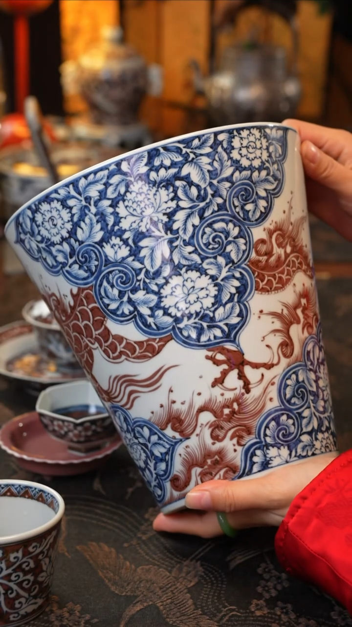 【闪购商品】正萌堂    景德镇陶瓷 龙冰桶 