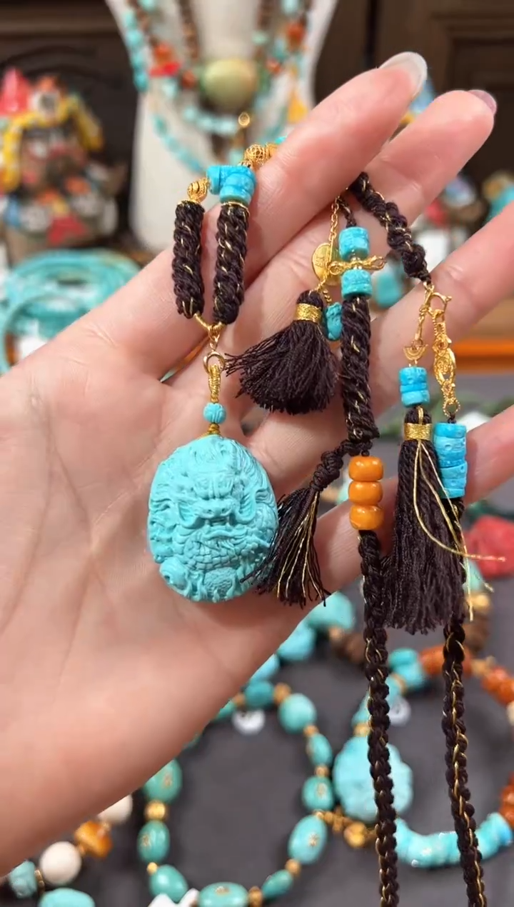 【闪购商品】绿松石颈饰18K金镶嵌绿松石项链