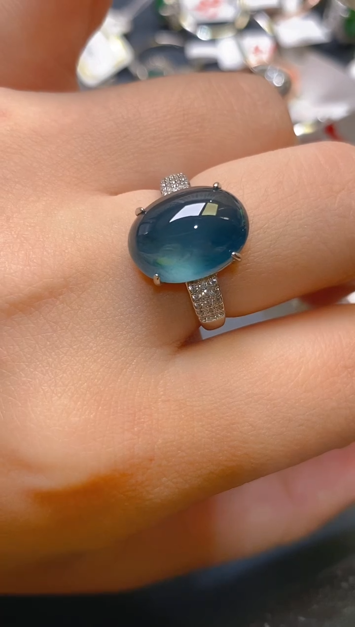 【闪购商品】翡翠耳饰银S925镶嵌天然A货翡翠1