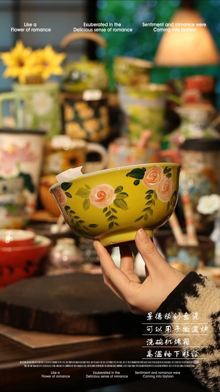 陶瓷景德镇高温釉下彩手工手绘款式@A0574@