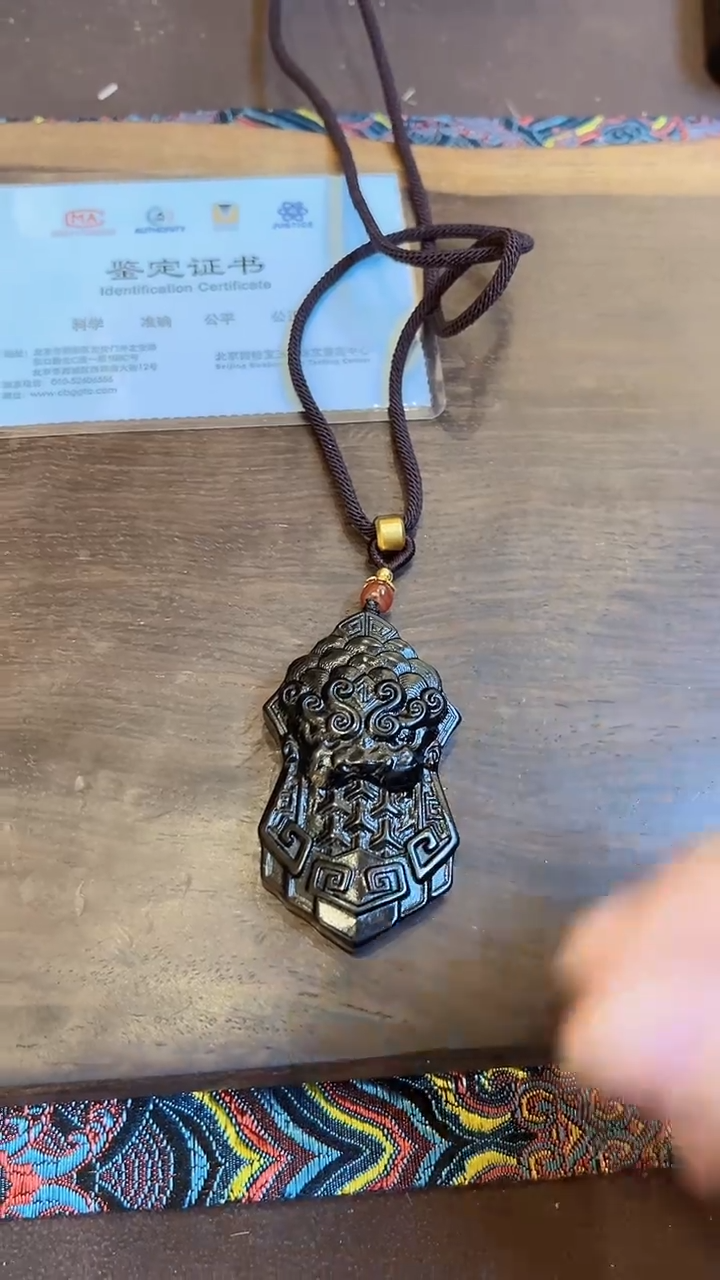 和田玉未镶嵌颈饰和田玉挂件兽面牌 M061