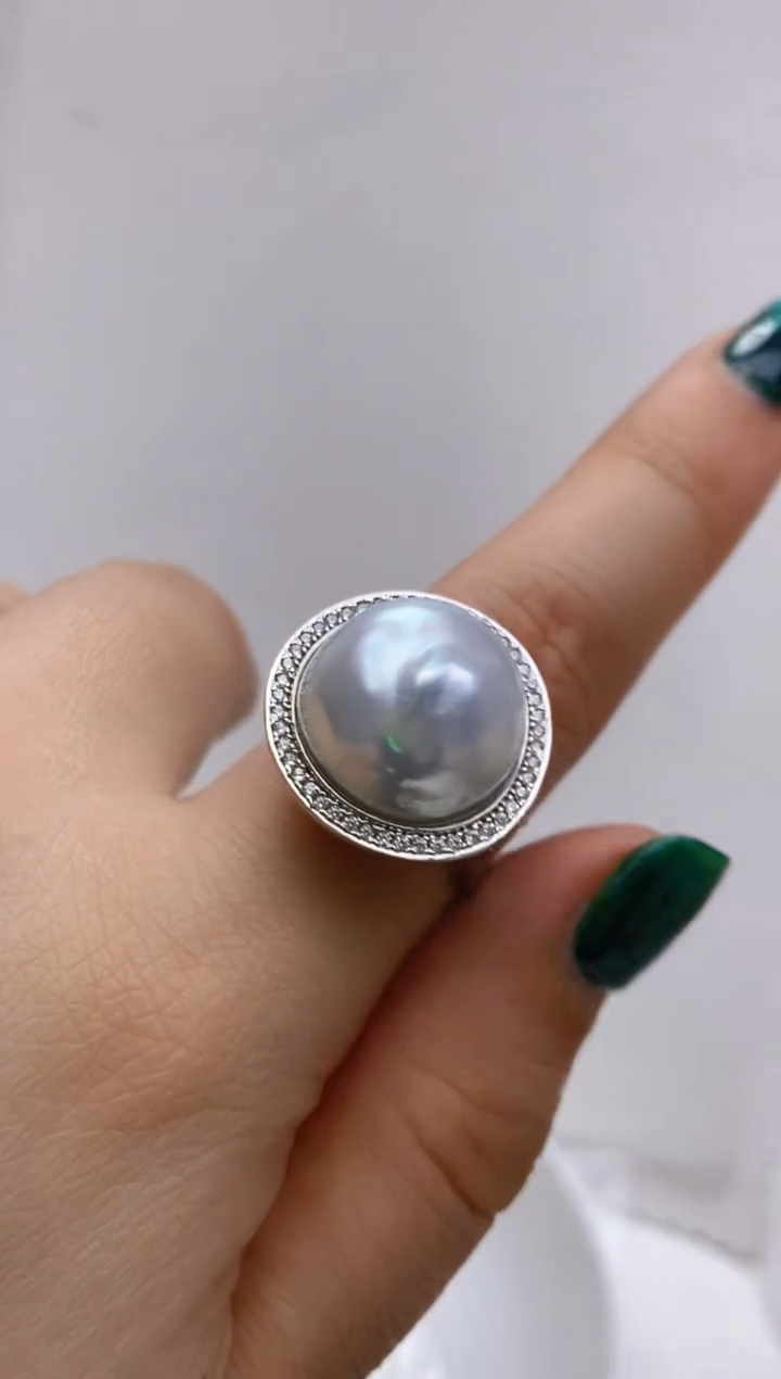 银S925镶嵌海水珍珠戒指131