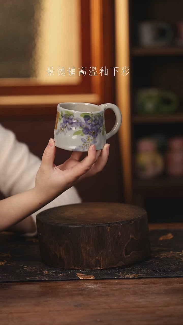 陶瓷 景德镇高温釉下手绘陶瓷@L080@