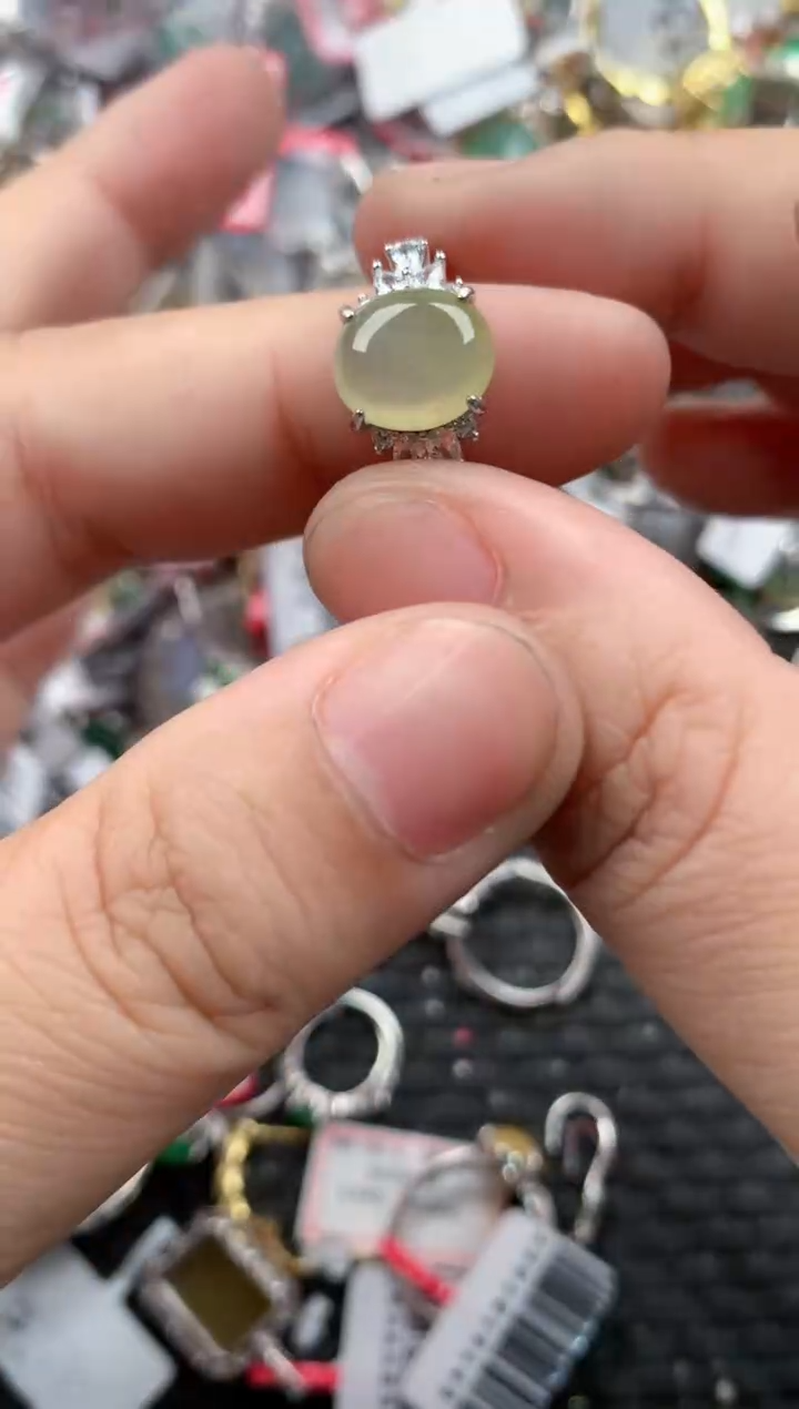 银S925镶嵌戒指翡翠222   6