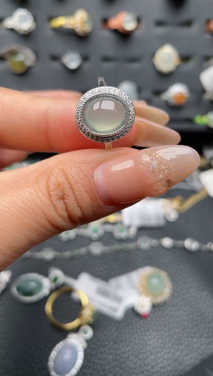 【闪购商品】翡翠戒指银S925镶嵌2222222222  61