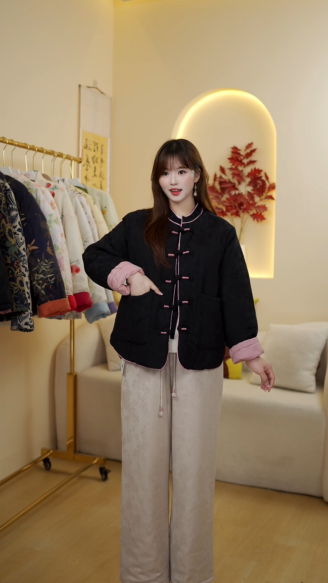 沫沫家【黑宝米宝-棉服】2025新款原创新中式国风冬季保暖棉服外套