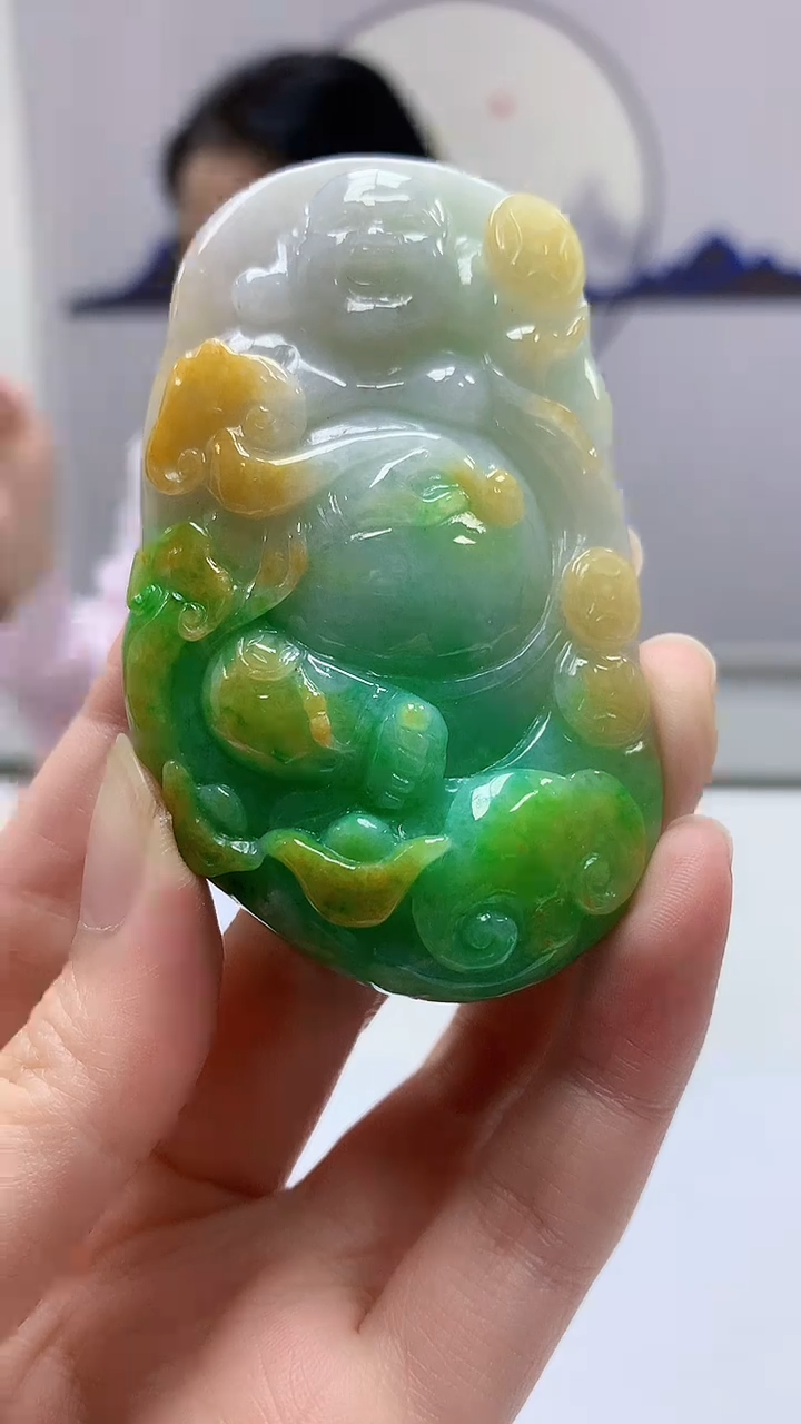 【闪购商品】定制翡翠未镶嵌4902zm-毛货挂件佛161