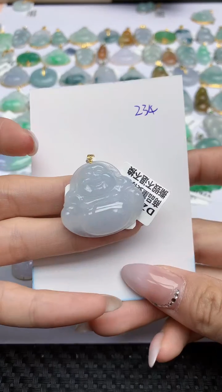 【闪购商品】翡翠颈饰18K金镶嵌天然翡翠A货