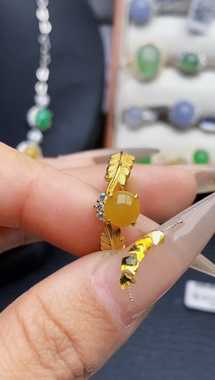 银S925镶嵌戒指翡翠4521