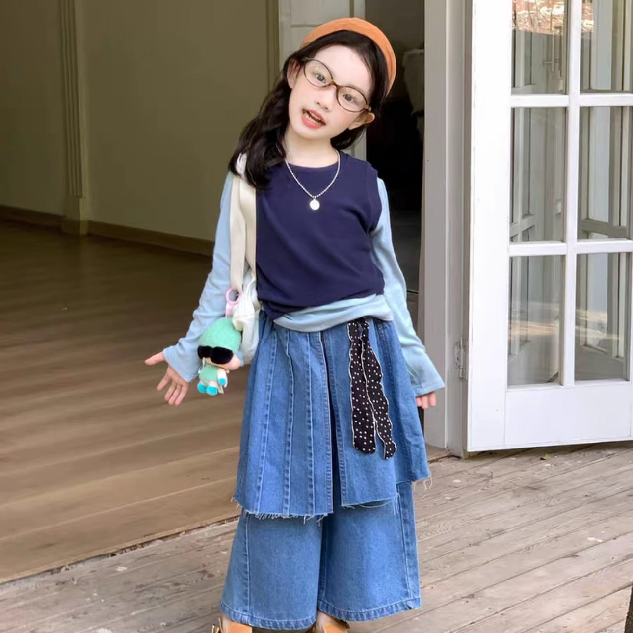 清货~现货~女童秋季上衣两件套洋气屁帘裤套装Q5-72/Q5-女童秋装