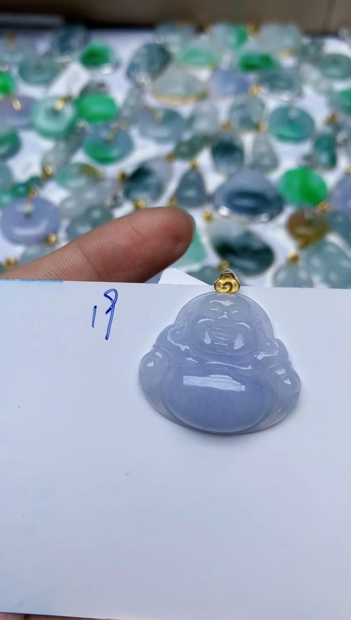 【闪购商品】翡翠颈饰18K金镶嵌天然翡翠A货   