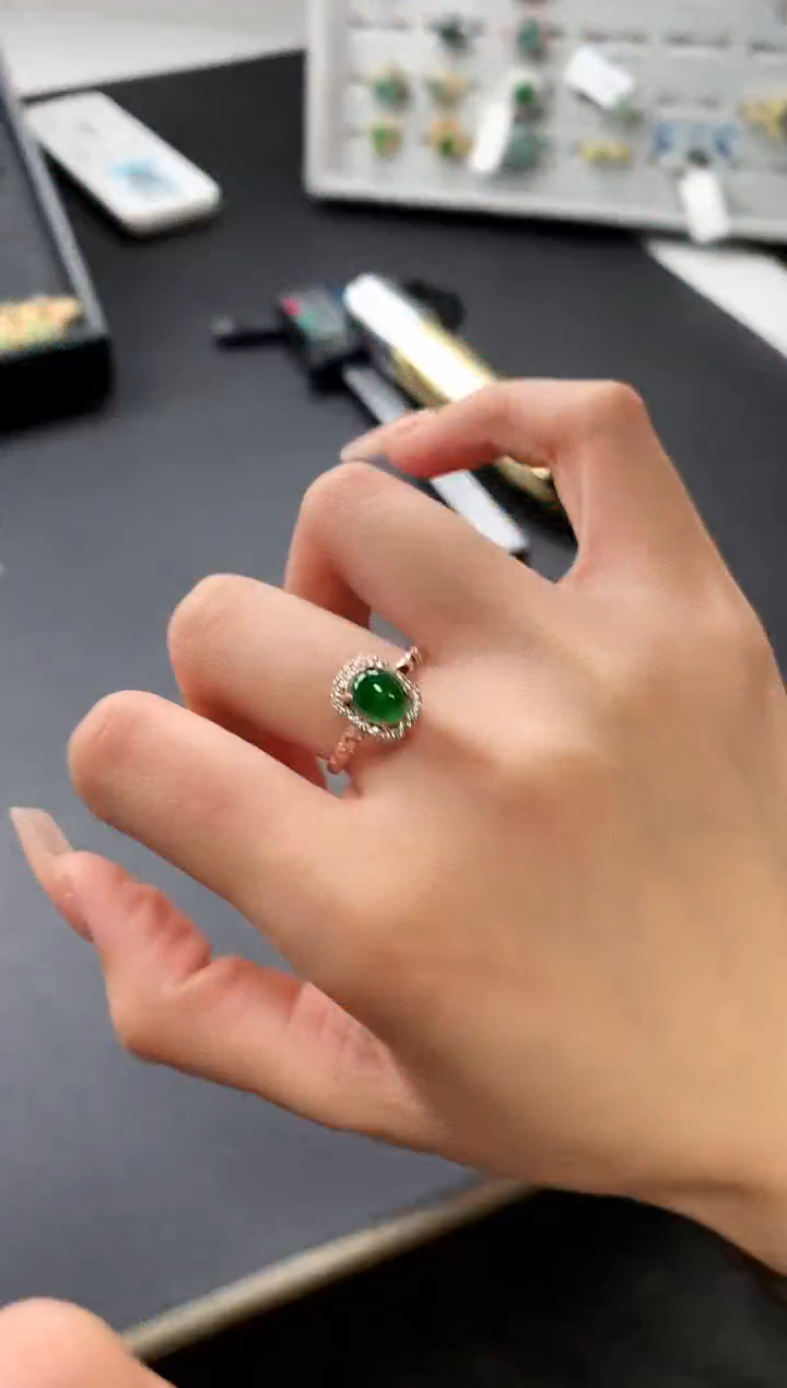 【闪购商品】翡翠戒指银S925镶嵌456346534