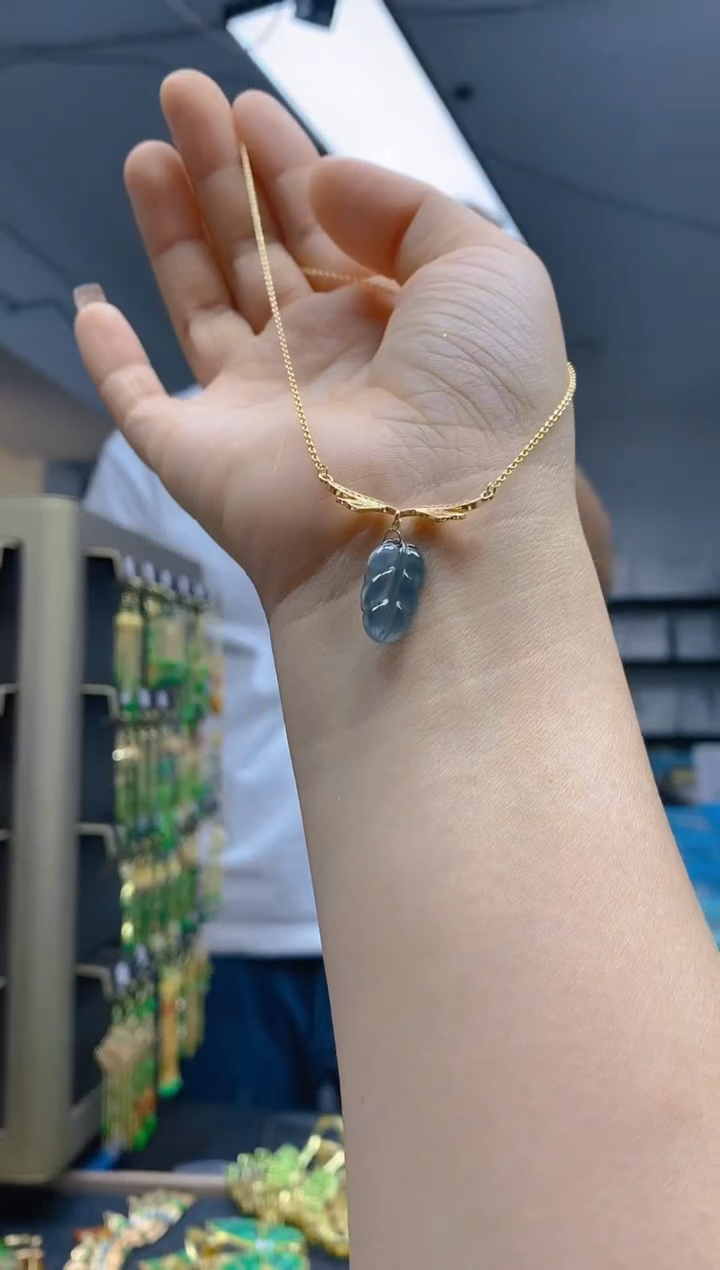 【闪购商品】翡翠耳饰合金0278翡翠锁骨链