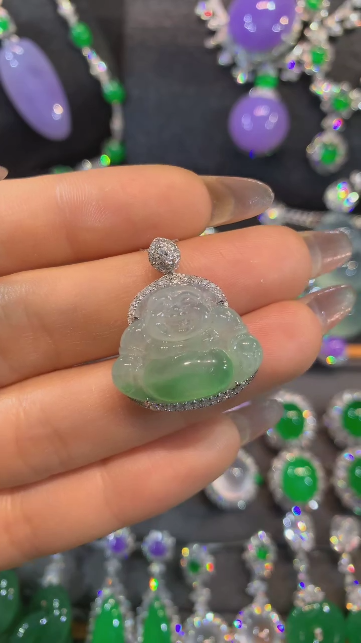 【闪购商品】翡翠吊坠(不含链)18K金镶嵌吊坠