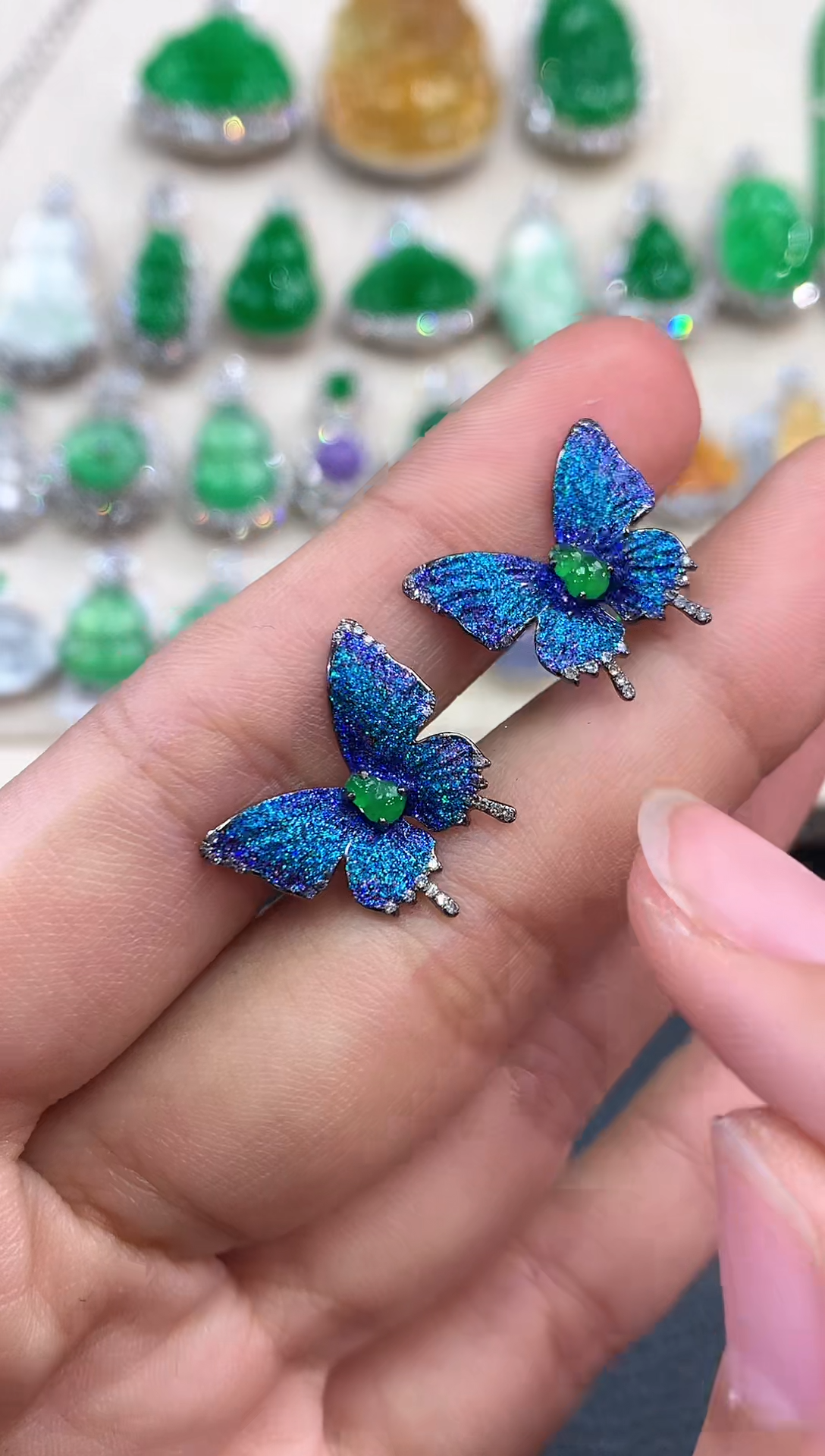 【闪购商品】翡翠耳饰18K金镶嵌D1     多样性一件发货