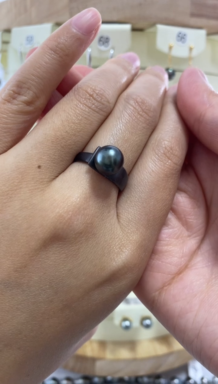 【闪购商品】海水珍珠戒指银S925镶嵌大溪地戒指