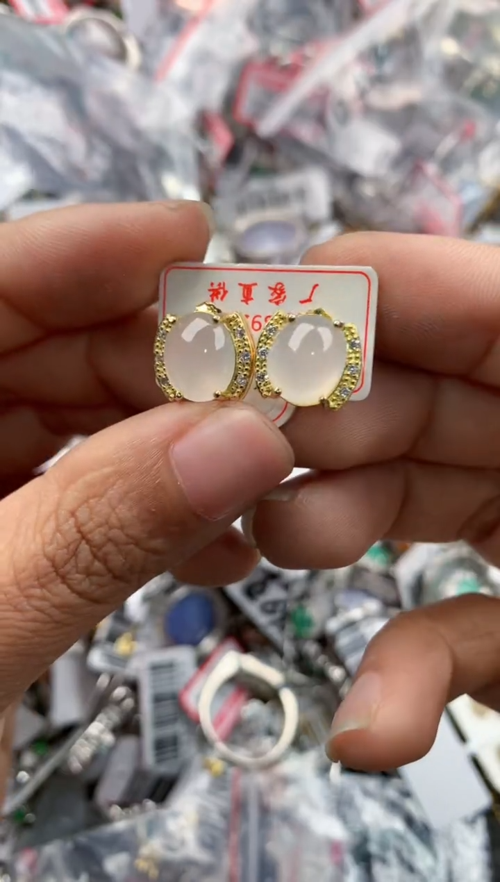 银S925镶嵌戒指翡翠999             2