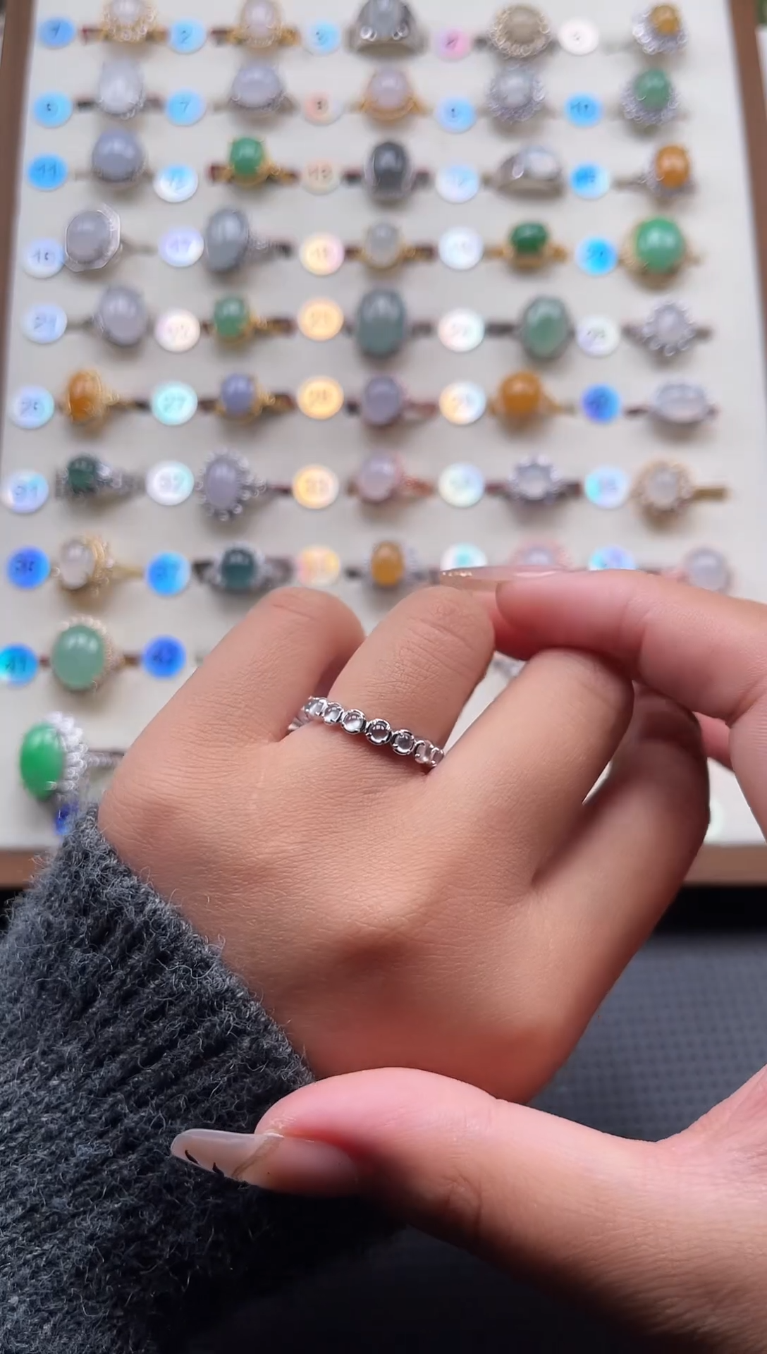 【闪购商品】翡翠戒指银S925镶嵌天然A货翡翠戒指