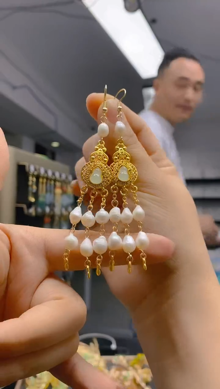 【闪购商品】淡水珍珠耳饰合金0154珍珠饰品