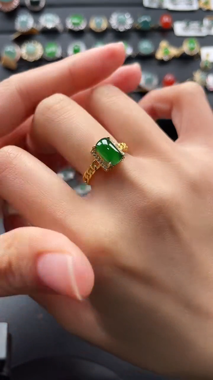 【闪购商品】翡翠戒指银S925镶嵌56457645