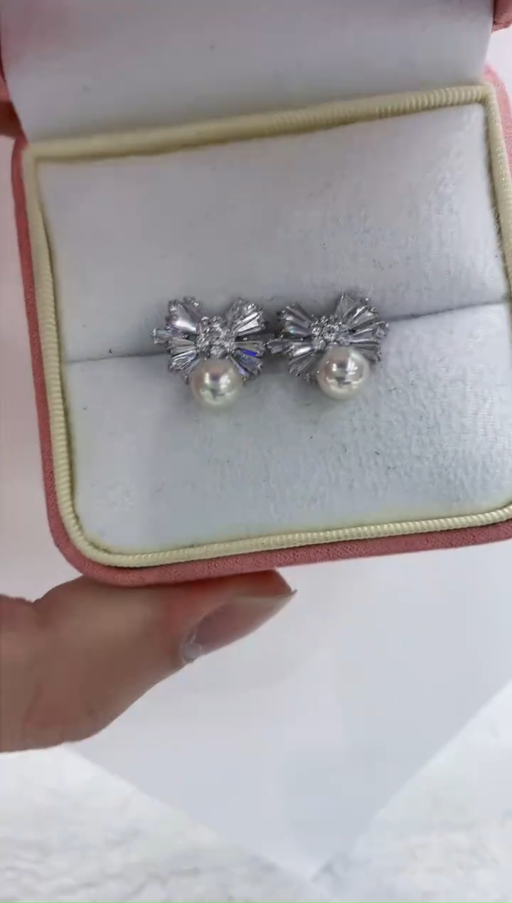 【闪购商品】海水珍珠耳饰银S925镶嵌海水珍珠耳饰