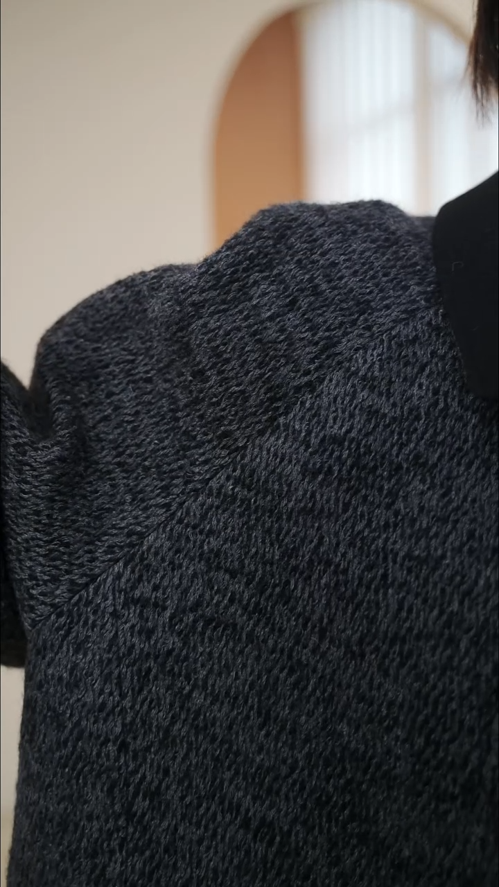 羊毛1.7米AGN面料 羊毛+马海毛黑灰毛织感面料宽150CM 意大利