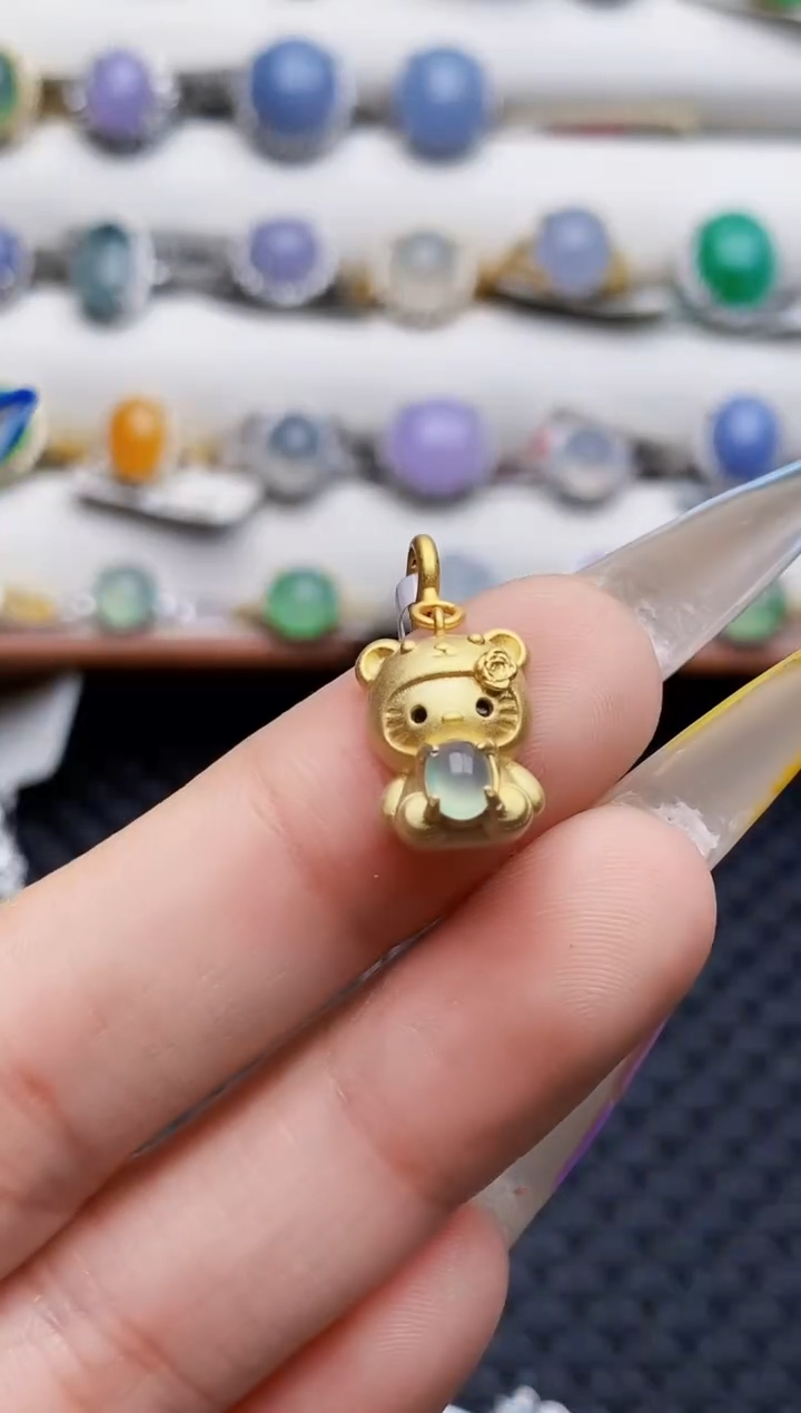 银S925镶嵌戒指翡翠0878