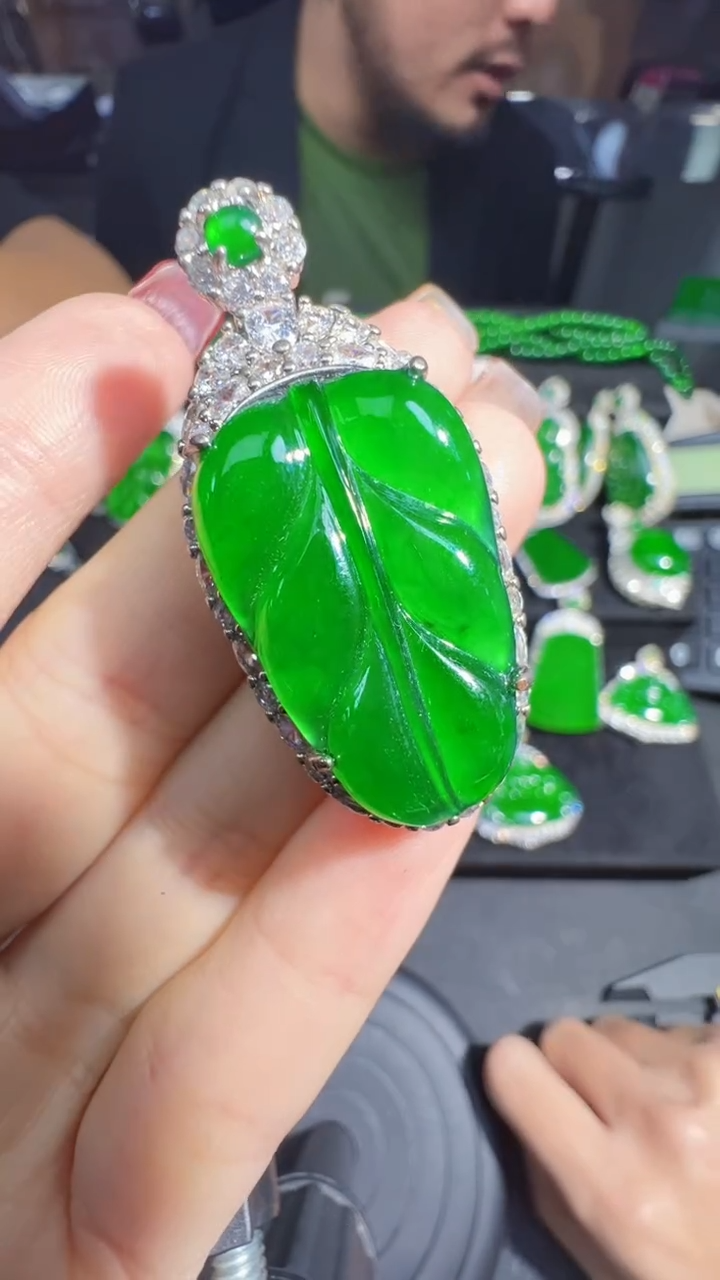 【闪购商品】定制翡翠未镶嵌叶子1