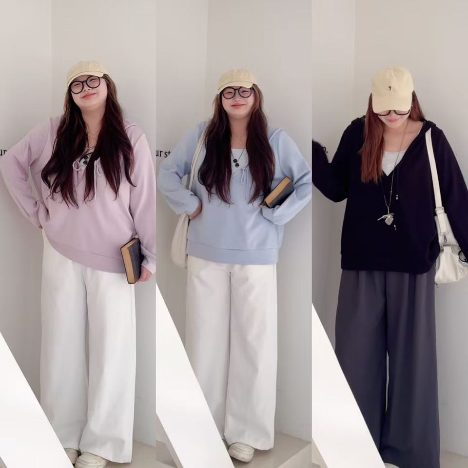 秋款新款真两件休闲风时尚百搭时尚连帽套头休闲秋冬卫衣女9252