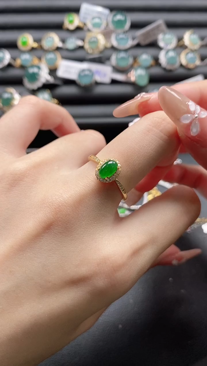 【闪购商品】翡翠戒指银S925镶嵌1111