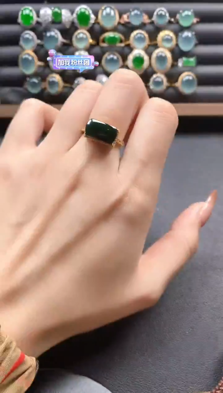 银S925镶嵌戒指翡翠51151
