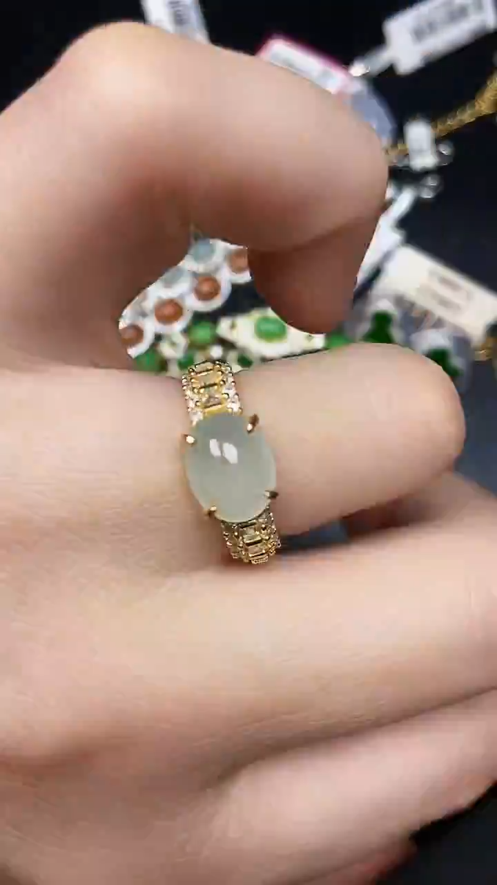 银S925镶嵌戒指翡翠2470