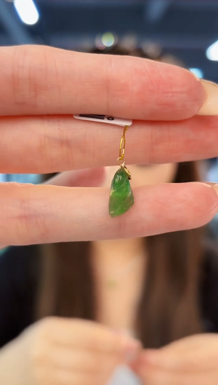 翡翠18K金镶嵌颈饰 缅料A货/支持复检/一件