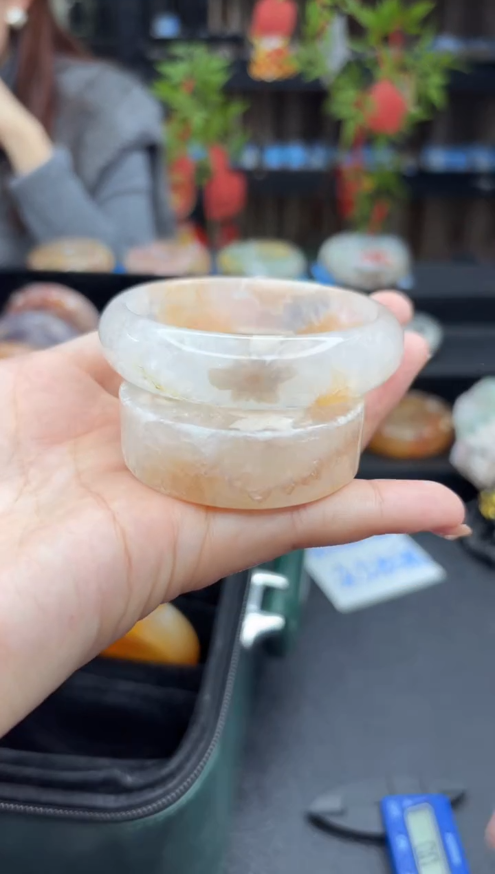【闪购商品】石英质玉手镯未镶嵌678（54圈赠送镯心）