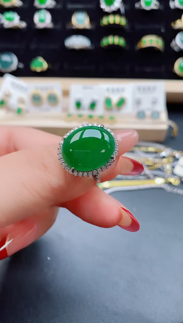 【闪购商品】翡翠戒指银S925镶嵌321321