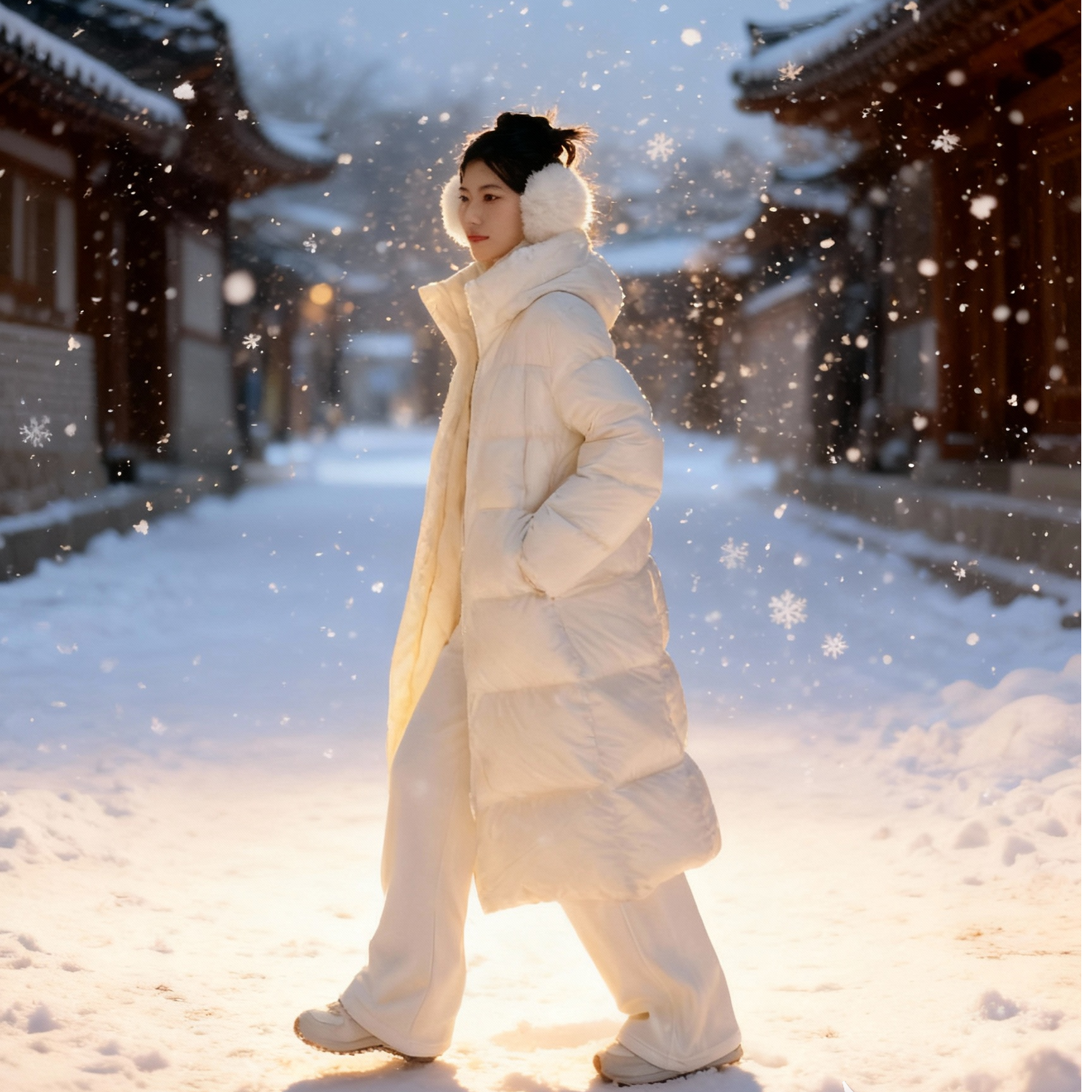 陈都灵|3001大被子羽绒服|森马女冬季长款90绒子潮流三防抗静电