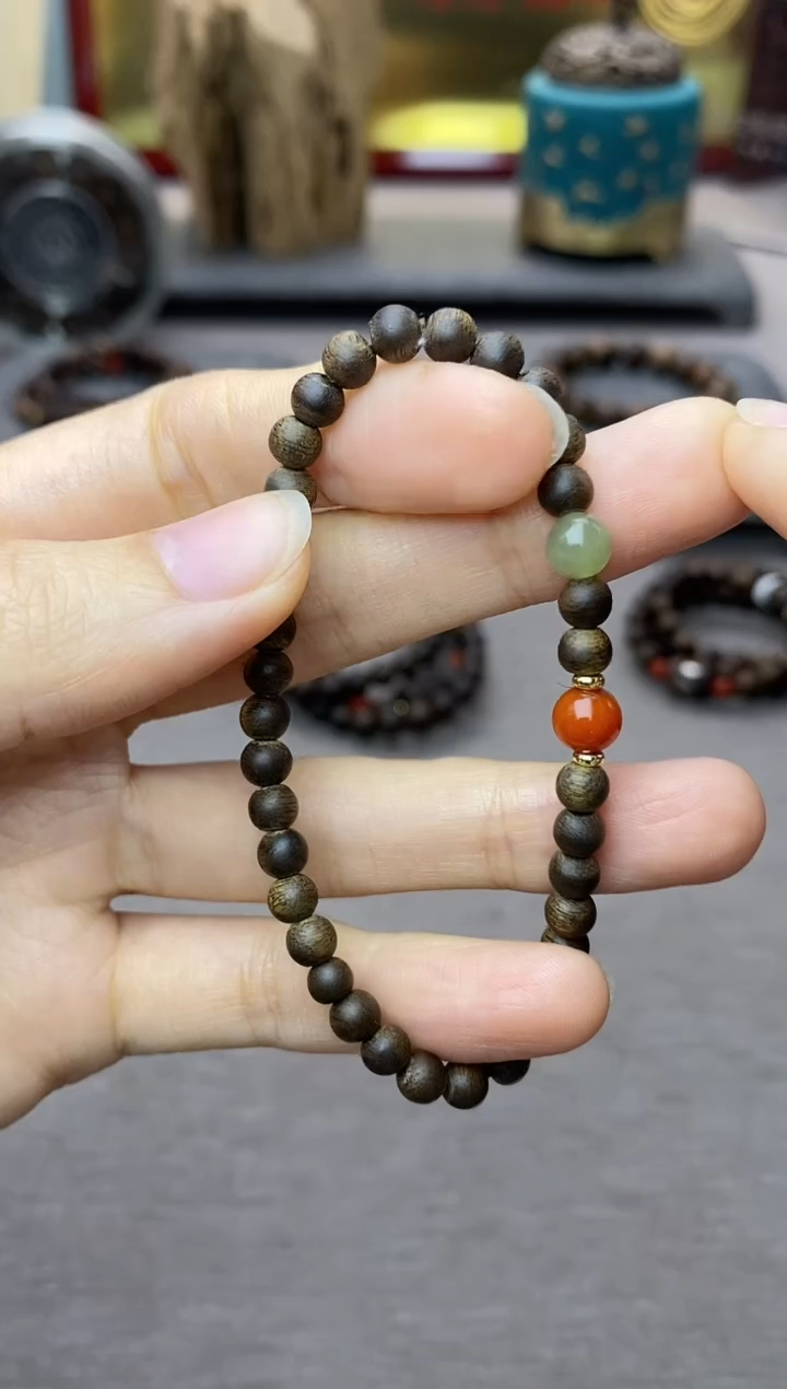 【闪购商品】沉香手串芽庄白棋楠04单圈＋配饰