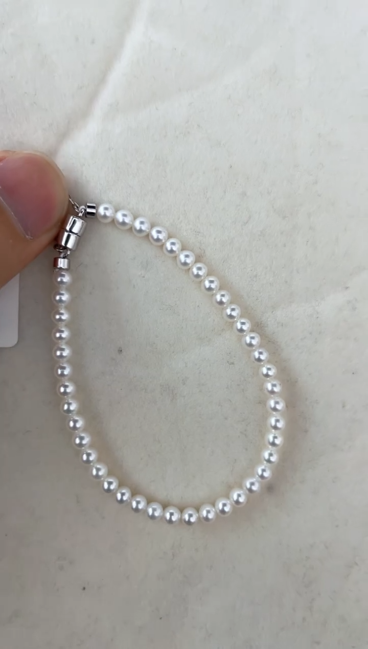 【闪购商品】淡水珍珠手链银S925镶嵌手链