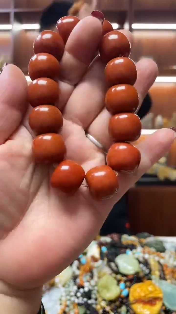 未镶嵌蛇纹石玉手串+16