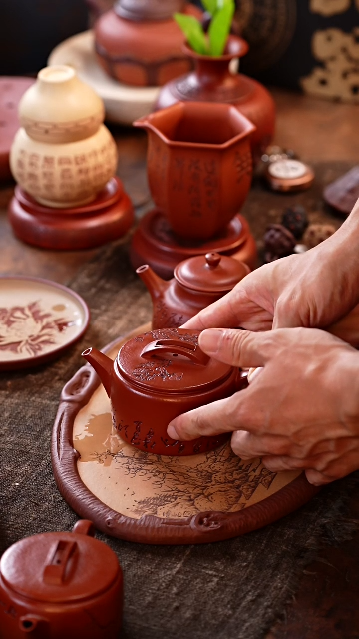 茶杯紫砂朱泥鱼子朱王安凤