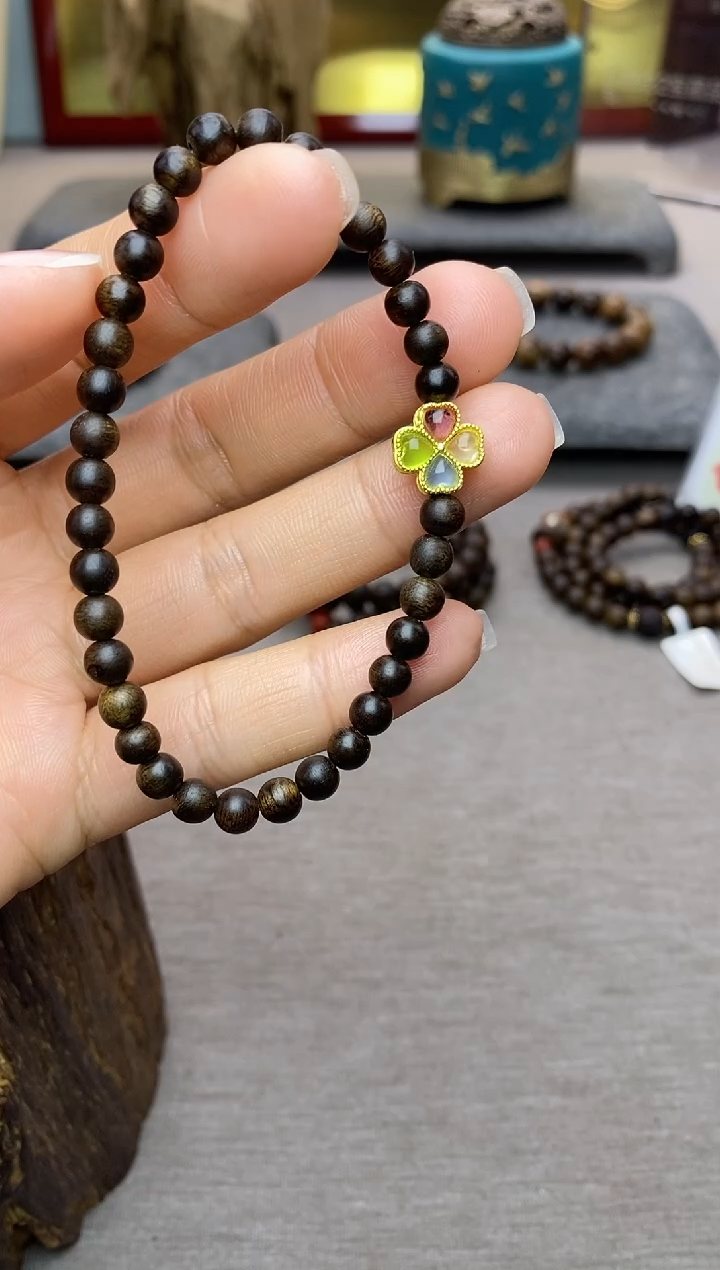 【闪购商品】沉香手串顺化紫棋0.5沉水 配饰单圈设计