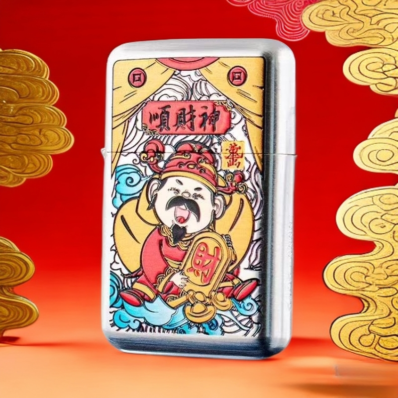 镀银珐琅彩顺财神煤油机L（配官方礼盒带鉴定证书）B