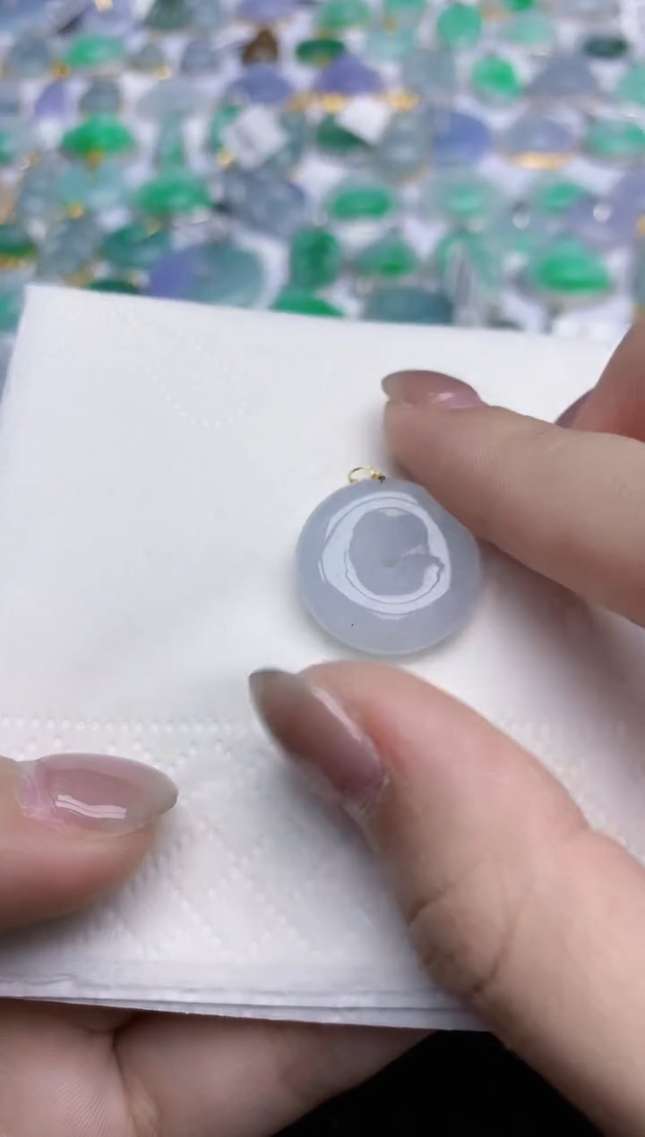 【闪购商品】翡翠颈饰18K金镶嵌天然翡翠A货