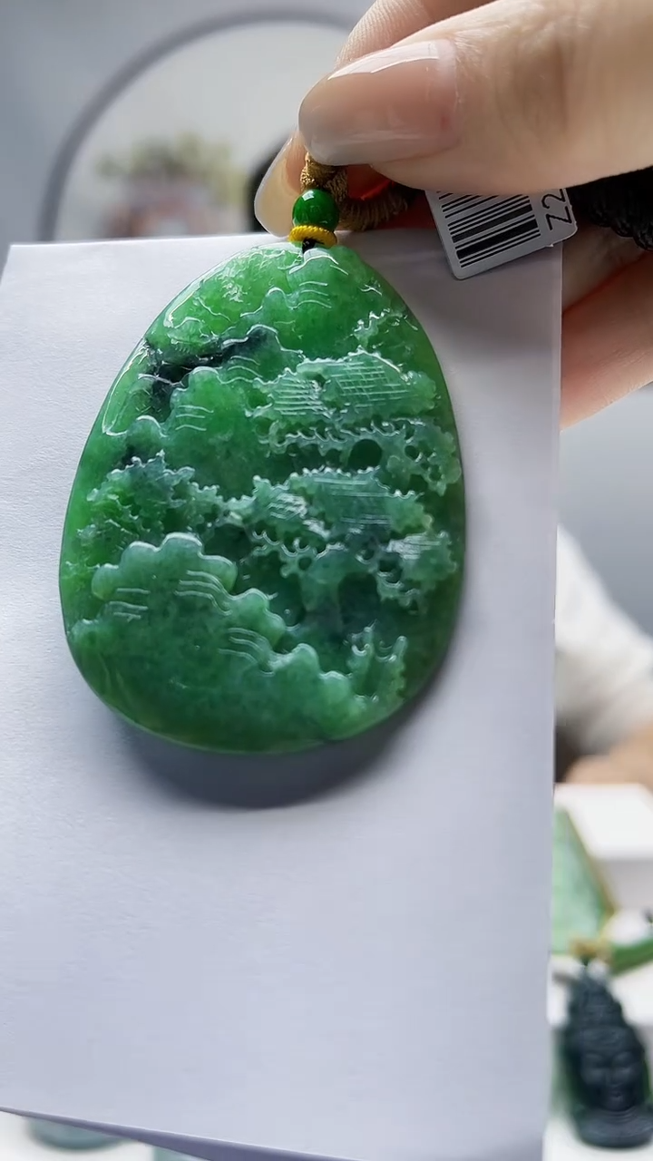 未镶嵌定制翡翠毛货-挂件31