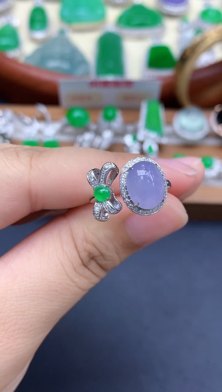 18K金镶嵌戒指翡翠481-中国好珍宝