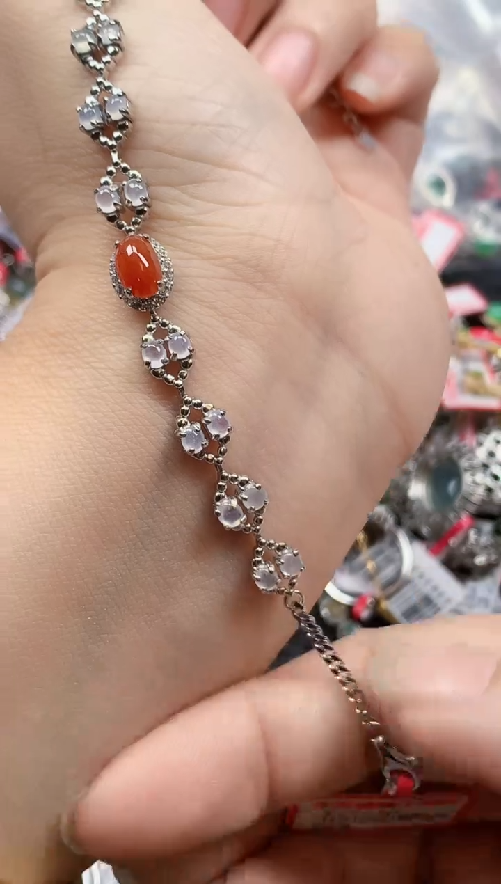 银S925镶嵌戒指翡翠天然A货缅甸翡翠