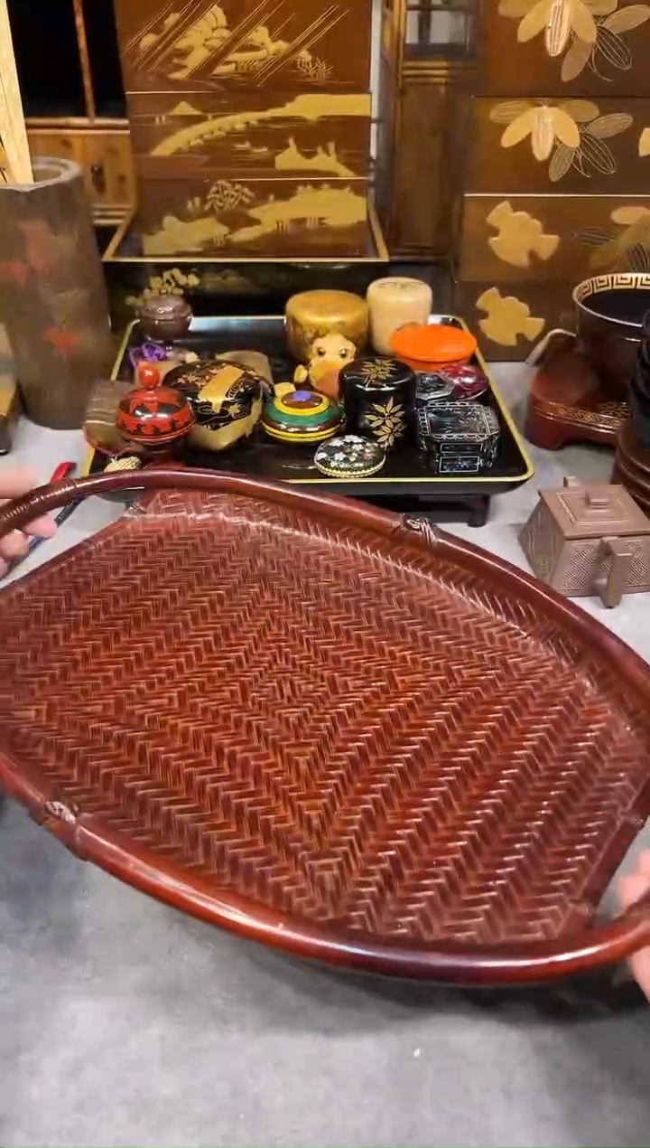 蓝胎漆奉茶盘大漆漆器大漆漆器