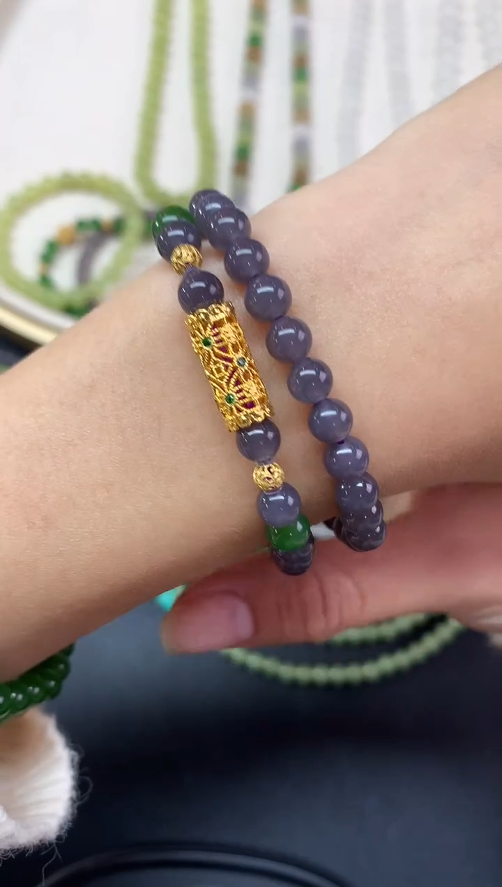 【闪购商品】和田玉珠链18K金镶嵌珠链A410|1580